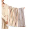 Striped towel, pure cotton absorbent and quick-drying bath towel and face towel set Item Picture